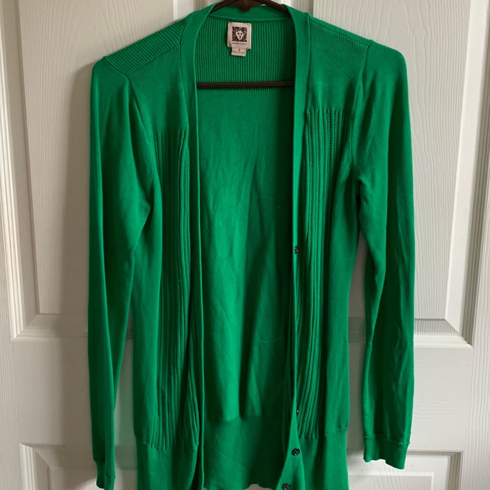 Green cardigan